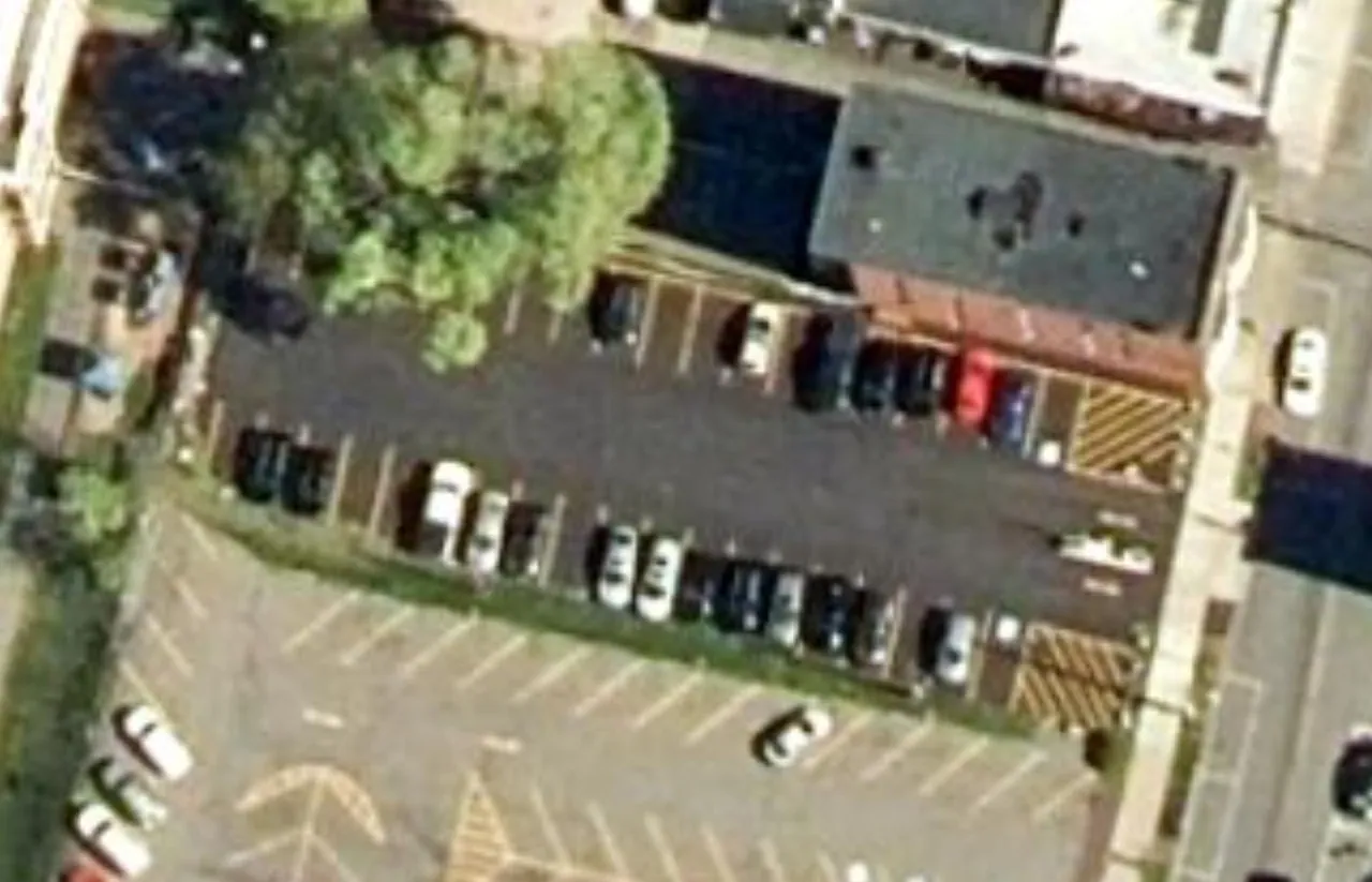 2025 Broome County aerial of the parking lot at 91 Front Street